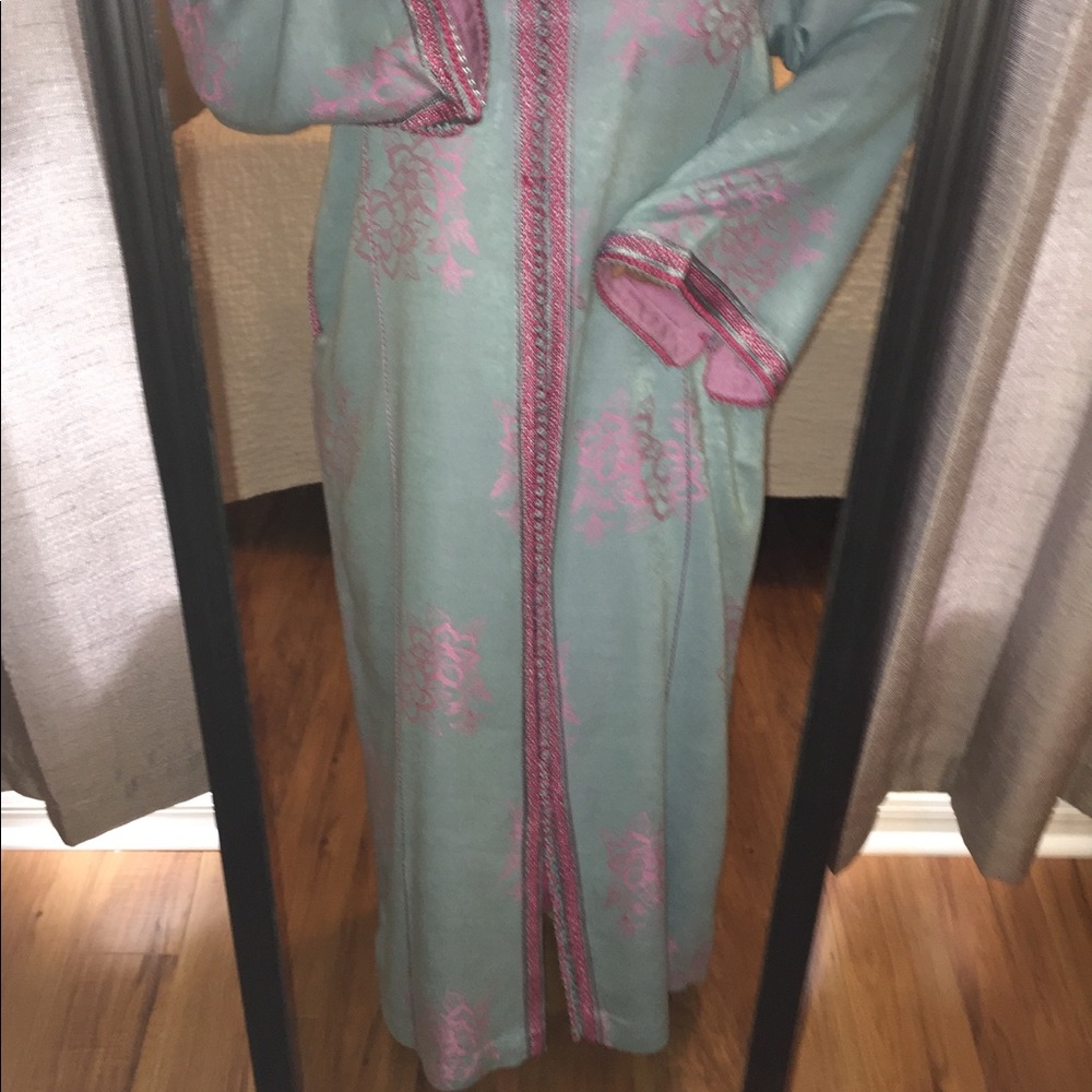 Moroccan djelleba hooded caftan/kaftan abaya blue